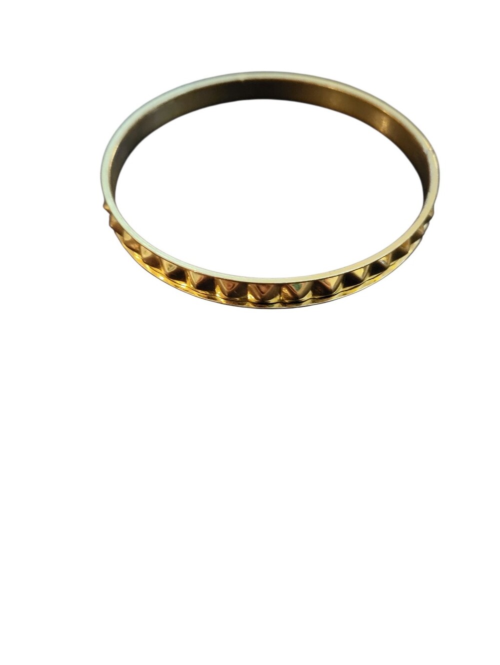 Gold Tone Pyramid Stud Bangle Bracelet
